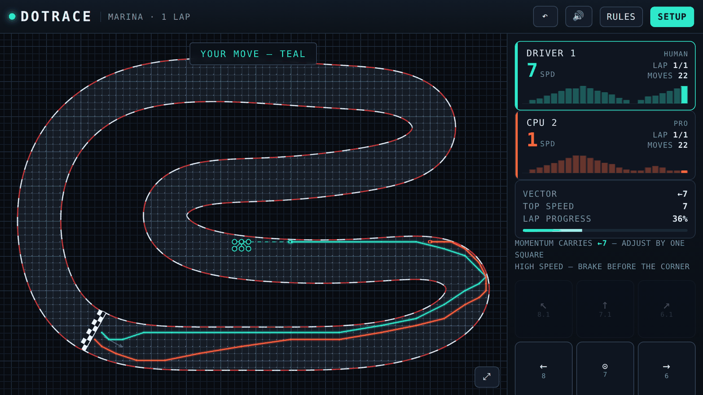 The Marina circuit with two racing lines